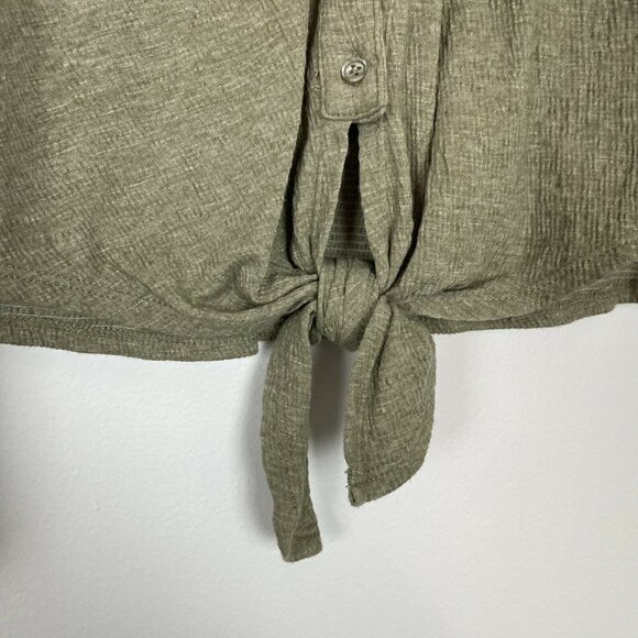 Marled Green Button Up Top Womens Size Large EUC - Picture 4 of 8
